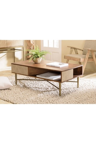 Table basse Alix - Crème et marron