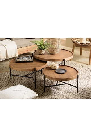 3 tables basses rondes Alida - Marron