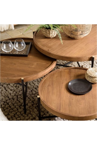 3 tables basses rondes Alida - Marron
