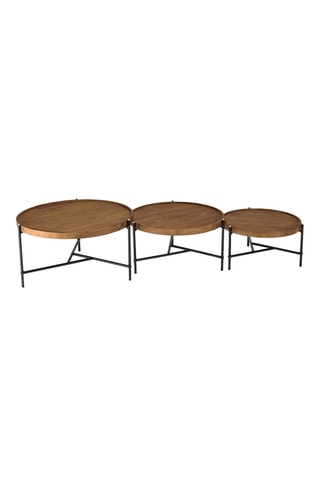 3 tables basses rondes Alida - Marron