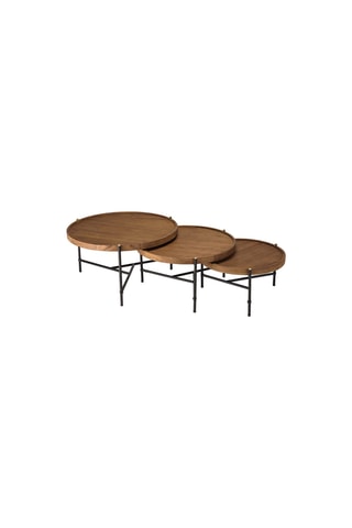 3 tables basses rondes Alida - Marron