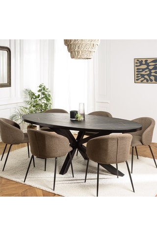Table à manger Basile - Noir et doré