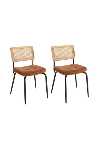 2 chaises Albane - Naturel et terracotta