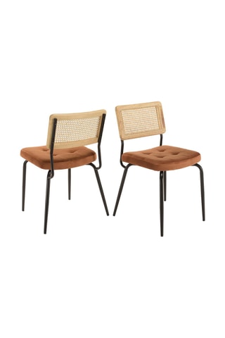 2 chaises Albane - Naturel et terracotta