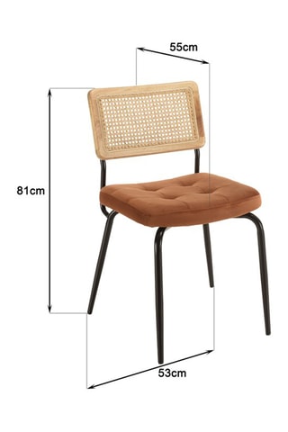 2 chaises Albane - Naturel et terracotta