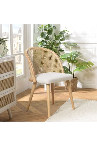 Chaise Agathe - Naturel et blanc