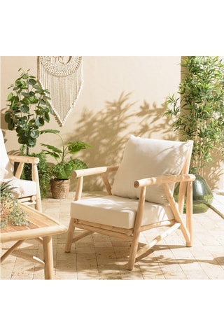 Fauteuil - Naturel et blanc