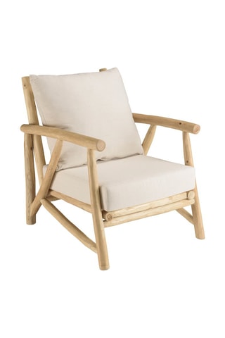Fauteuil - Naturel et blanc