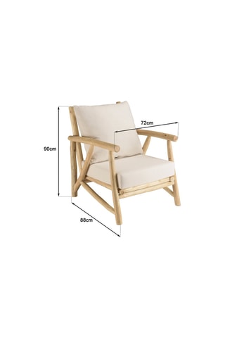 Fauteuil - Naturel et blanc