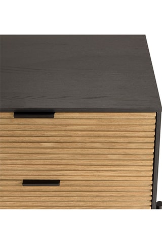 Table de chevet 2 tiroirs Charlie - Naturel et noir