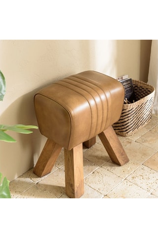 Tabouret Marcel - Naturel et marron
