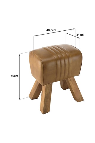 Tabouret Marcel - Naturel et marron