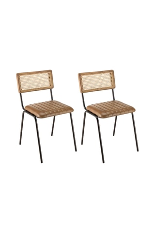 2 chaises Marcel - Marron et naturel