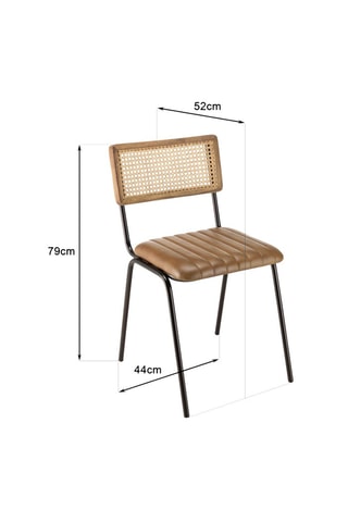 2 chaises Marcel - Marron et naturel