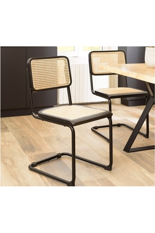 2 chaises Pierre - Noir et naturel