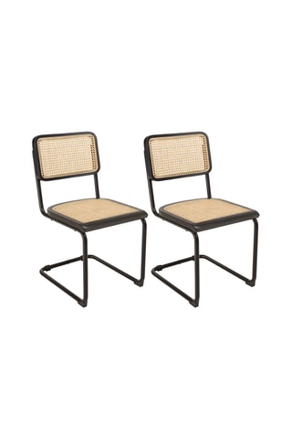 2 chaises Pierre - Noir et naturel