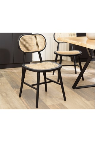 2 chaises Pierre - Noir et naturel