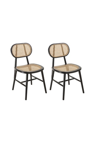 2 chaises Pierre - Noir et naturel