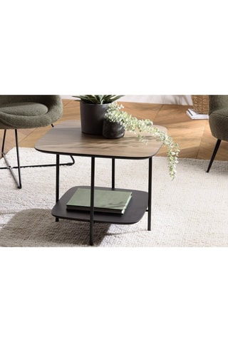 Table basse Julia - Imitation bois et noir