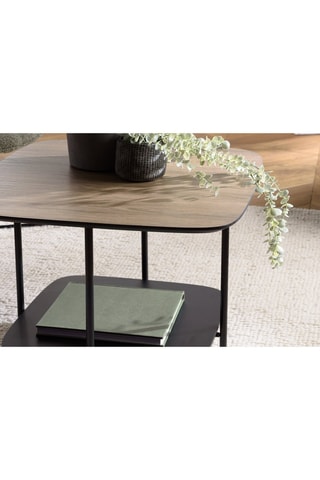 Table basse Julia - Imitation bois et noir