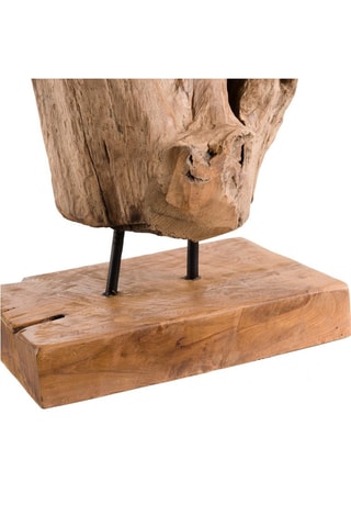 Sculpture naturel abstraite en teck Clara - Naturel