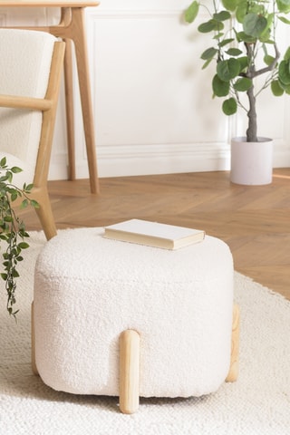 Pouf - Ecru - En polyester