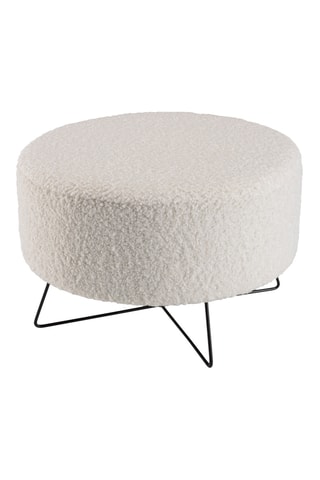Pouf – Blanc - Tissu bouclette