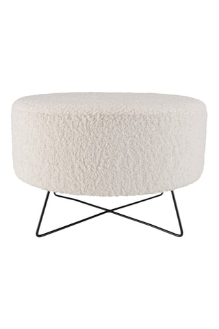 Pouf – Blanc - Tissu bouclette