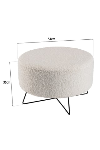 Pouf – Blanc - Tissu bouclette