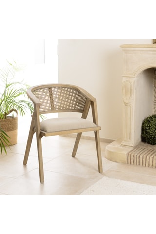 Chaise en frêne et rotin Pierre - 59 x 75,5 X 56 cm