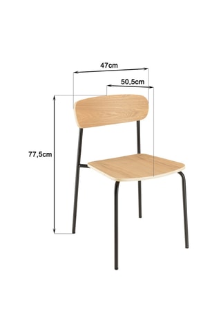 2 chaises Ecolier - 47 x 77,5 x 50,5 cm