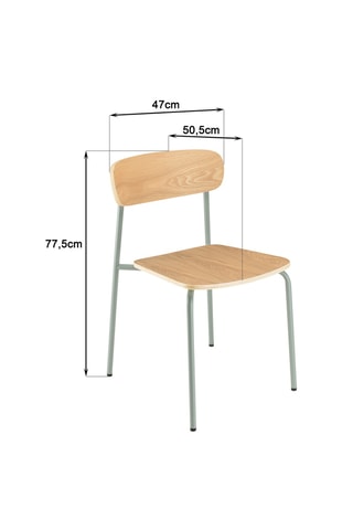 2 chaises Ecolier - 47 x 77,5 x 50,5 cm