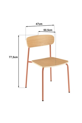 2 chaises Ecolier - 47 x 77,5 x 50,5 cm