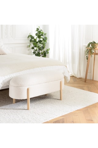 Banc-coffre - Ecru - En polyester
