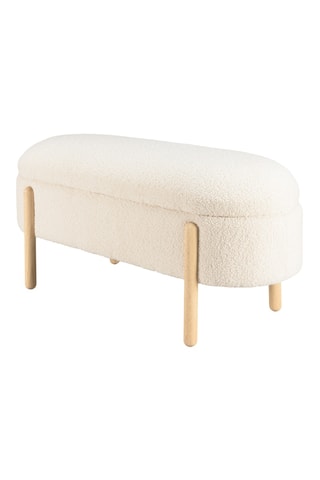 Banc-coffre - Ecru - En polyester
