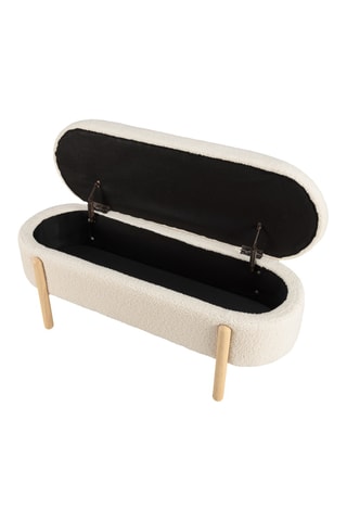 Banc-coffre - Ecru - En polyester