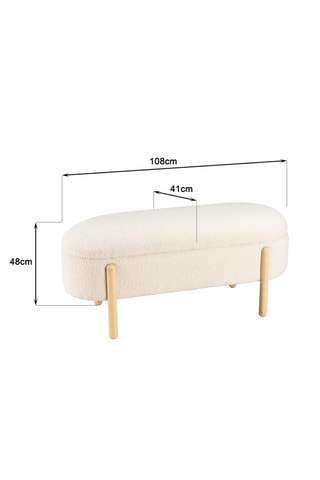 Banc-coffre - Ecru - En polyester