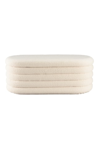 Banc-coffre - Ecru - En tissu bouclette