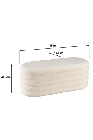 Banc-coffre - Ecru - En tissu bouclette