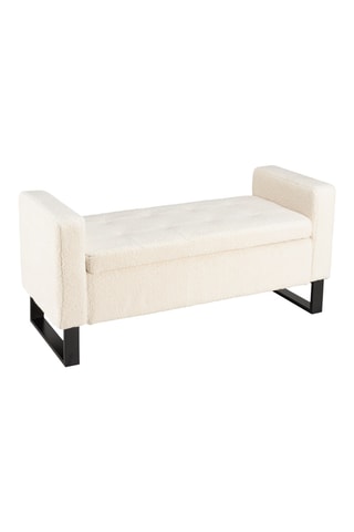 Banc-coffre - Ecru - En polyester