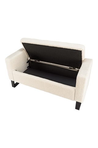 Banc-coffre - Ecru - En polyester