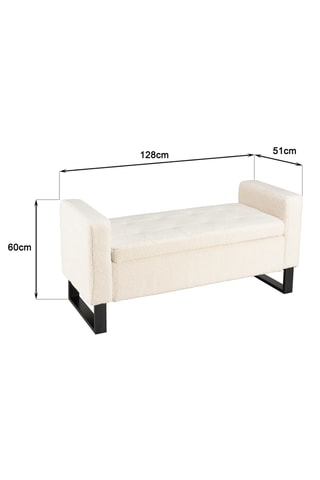 Banc-coffre - Ecru - En polyester