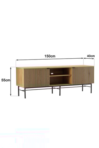 Meuble TV 2 portes Scott - 150 x 40 x 55 cm