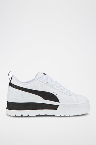 Sneakers plateformes en cuir Mayze Wedge - Blanc et noir