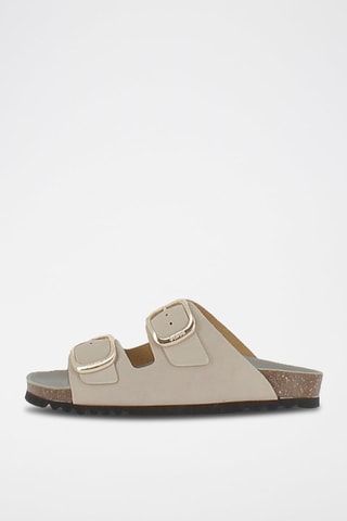 Mules en nubuck Noelle Taupe