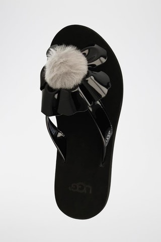 Tongs en cuir Poppy Noir