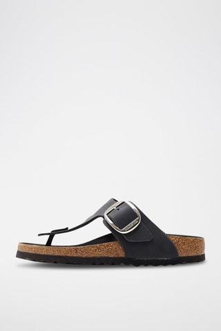 Sandales en cuir Gizeh Big Buckle  - Noir