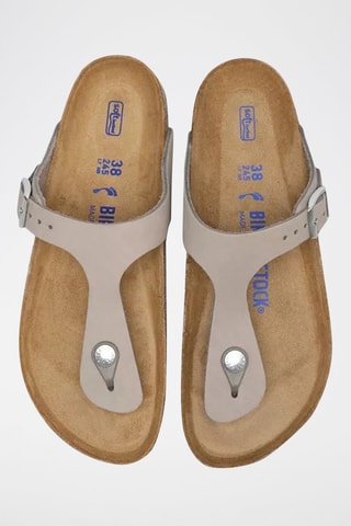 Tongs en cuir  Gizeh Fe - Gris