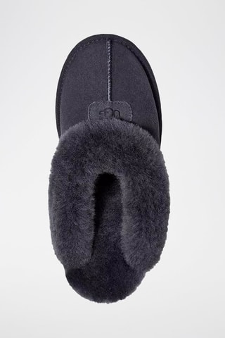 Chaussons fourrés en nubuck Coquette - Bleu nuit