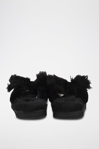 Chaussons en fourrure de mouton Mirabelle - Noir